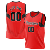 Custom Unisex Red & Black Pattern Basketball Jersey