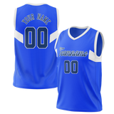 Custom Unisex Blue & White Pattern Basketball Jersey BS0000142002