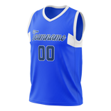 Custom Unisex Blue & White Pattern Basketball Jersey BS0000142002