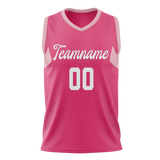 Custom Unisex Pink & Light Pink Pattern Basketball Jersey BS0000142526