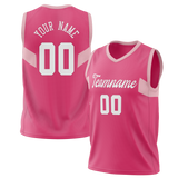 Custom Unisex Pink & Light Pink Pattern Basketball Jersey