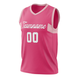 Custom Unisex Pink & Light Pink Pattern Basketball Jersey BS0000142526