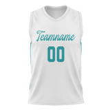 Custom Unisex White & Light Blue Pattern Basketball Jersey BS0000150221