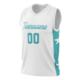 Custom Unisex White & Light Blue Pattern Basketball Jersey BS0000150221