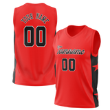 Custom Unisex Red & Black Pattern Basketball Jersey