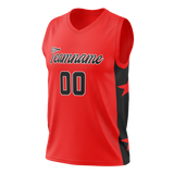 Custom Unisex Red & Black Pattern Basketball Jersey BS0000150901