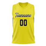 Custom Unisex Yellow & Black Pattern Basketball Jersey BS0000151201