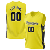 Custom Unisex Yellow & Black Pattern Basketball Jersey