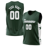 Custom Unisex Kelly Green & White Pattern Basketball Jersey