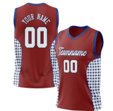 Custom Unisex Maroon & White Pattern Basketball Jersey BS0000160802