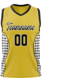 Custom Unisex Yellow & White Pattern Basketball Jersey BS0000161202