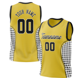 Custom Unisex Yellow & White Pattern Basketball Jersey