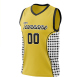 Custom Unisex Yellow & White Pattern Basketball Jersey BS0000161202