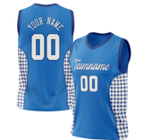 Custom Unisex Blue & White Pattern Basketball Jersey BS0000162002