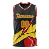 Custom Unisex Black & Yellow Pattern Basketball Jersey BS0000170112