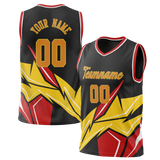 Custom Unisex Black & Yellow Pattern Basketball Jersey