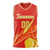 Custom Unisex Red & Yellow Pattern Basketball Jersey BS0000170912