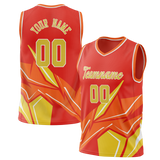 Custom Unisex Red & Yellow Pattern Basketball Jersey BS0000170912