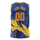 Custom Unisex Royal Blue & Yellow Pattern Basketball Jersey BS0000171912