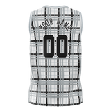 Custom Unisex White & Black Pattern Basketball Jersey BS0000180201