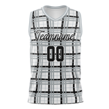 Custom Unisex White & Black Pattern Basketball Jersey BS0000180201