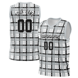 Custom Unisex White & Black Pattern Basketball Jersey