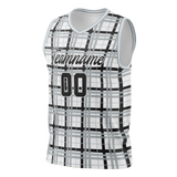 Custom Unisex White & Black Pattern Basketball Jersey BS0000180201