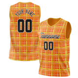 Custom Unisex Light Orange & Yellow Pattern Basketball Jersey