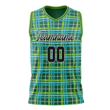 Custom Unisex Kelly Green & Green Pattern Basketball Jersey BS0000181514