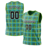 Custom Unisex Kelly Green & Green Pattern Basketball Jersey