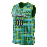 Custom Unisex Kelly Green & Green Pattern Basketball Jersey BS0000181514