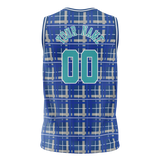 Custom Unisex Royal Blue & Cream Pattern Basketball Jersey BS0000181905