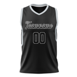 Custom Unisex Black & Silver Pattern Basketball Jersey BS0000190104