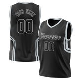 Custom Unisex Black & Silver Pattern Basketball Jersey