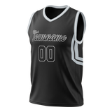 Custom Unisex Black & Silver Pattern Basketball Jersey BS0000190104