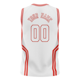 Custom Unisex White & Red Pattern Basketball Jersey BS0000190209