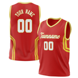 Custom Unisex Red & Yellow Pattern Basketball Jersey BS0000190912