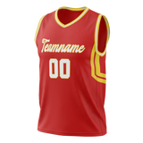 Custom Unisex Red & Yellow Pattern Basketball Jersey BS0000190912