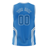 Custom Unisex Blue & White Pattern Basketball Jersey BS0000192002