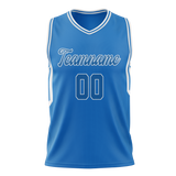 Custom Unisex Blue & White Pattern Basketball Jersey BS0000192002