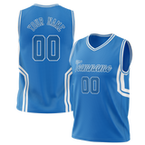 Custom Unisex Blue & White Pattern Basketball Jersey BS0000192002