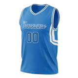 Custom Unisex Blue & White Pattern Basketball Jersey BS0000192002