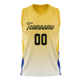 Custom Unisex Yellow & Royal Blue Pattern Basketball Jersey BS0000201219