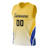 Custom Unisex Yellow & Royal Blue Pattern Basketball Jersey BS0000201219