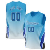 Custom Unisex Light Blue & Royal Blue Pattern Basketball Jersey BS0000202119