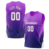 Custom Unisex Purple & Dark Purple Pattern Basketball Jersey