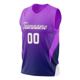 Custom Unisex Purple & Dark Purple Pattern Basketball Jersey BS0000202322