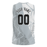 Custom Unisex Gray & Silver Pattern Basketball Jersey BS0000210304