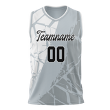 Custom Unisex Gray & Silver Pattern Basketball Jersey BS0000210304