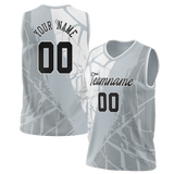 Custom Unisex Gray & Silver Pattern Basketball Jersey BS0000210304